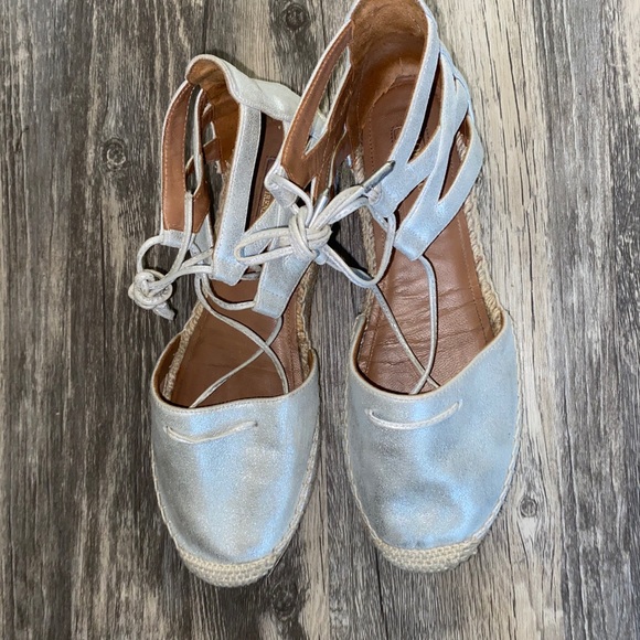 Aquazzura Metallic Silver Leather Espadrilles - Picture 2 of 4